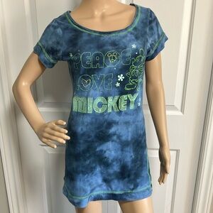 Blue Tie-Dye Mickey Mouse Short Sleeve Tee - Peace Love Mickey